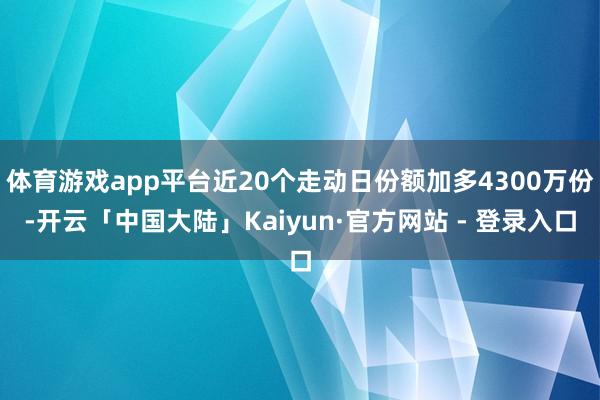 体育游戏app平台近20个走动日份额加多4300万份-开云「中国大陆」Kaiyun·官方网站 - 登录入口